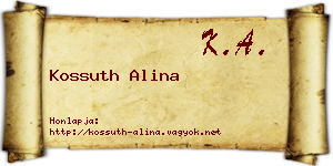 Kossuth Alina névjegykártya